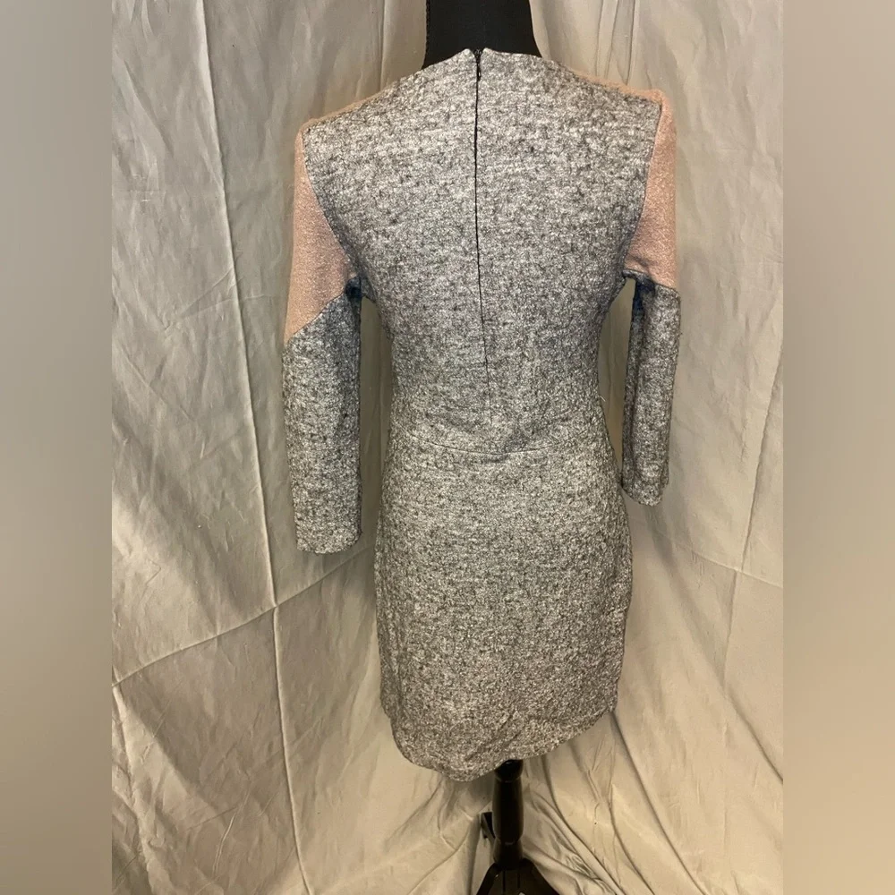 Dagg & Stacey Chic Long Sleeve Wool Blend Dress in Pink and Gray - Picture 4 of 8